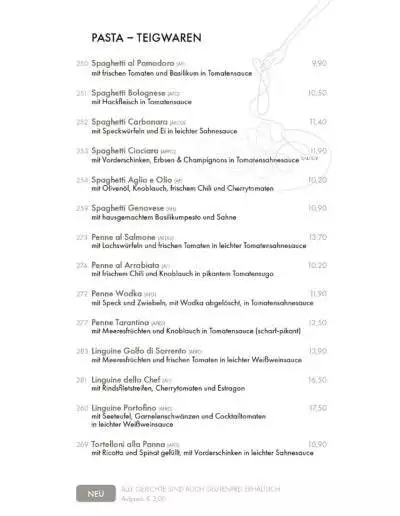 La Scarpetta Speisekarte 2024 03 08